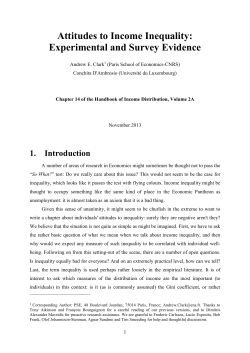 Attitudes to Income Inequality