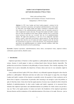 1 Another Look at Empirical Equivalence and - Philsci