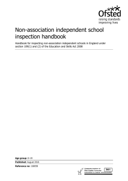 Non-association independent school inspection handbook