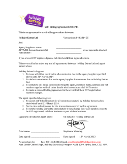 Self- Billing Agreement 2013/14 This is an agreement to a self