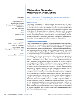 objective bayesian Analysis in Acoustics