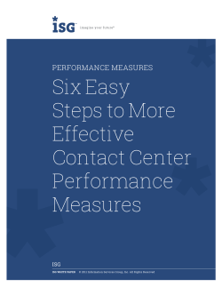 Six Easy Steps to More Effective Contact Center Performance