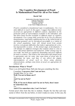The Cognitive Development of Proof: Is Mathematical Proof For All