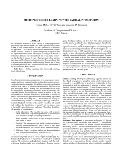 MUSIC PREFERENCE LEARNING WITH PARTIAL INFORMATION