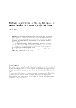 Faltings` construction of the moduli space of vector bundles on a