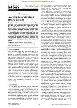 Learning to understand others` actions