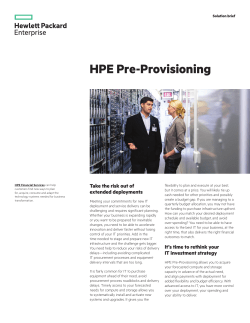 HPE Pre-Provisioning Solution - HPE Financial Services