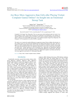 Are Boys More Aggressive than Girls after Playing Violent Computer