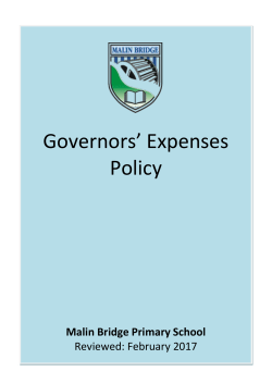 Governors` Expenses Policy &ndash; February 2017