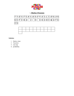 1. Markov Processes