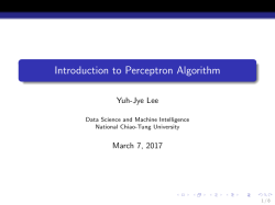 Introduction to Perceptron Algorithm