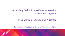 Harnessing Evaluation to Drive Innovation in the