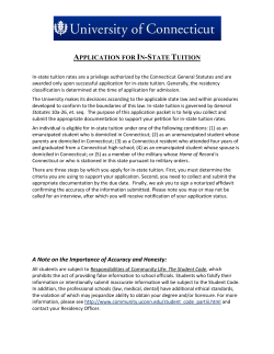 Application for In-State Tuition - Dean of Students Office