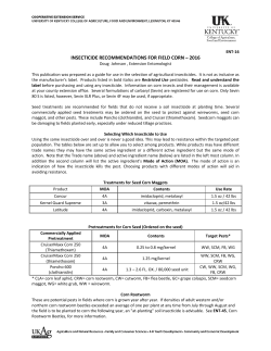 insecticide recommendations for field corn &ndash; 2016