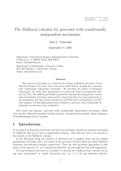 The Malliavin calculus for processes with conditionally independent