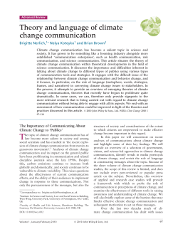 Theory and language of climate change communication