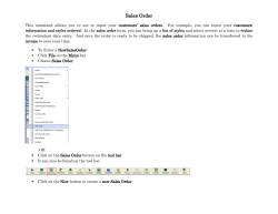 Sales Order Sales Order