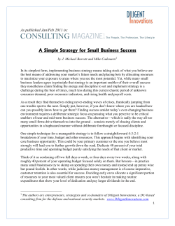 A Simple Strategy for Small Business Success