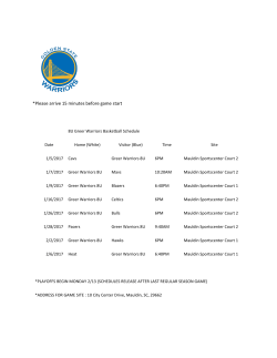 *Please arrive 15 minutes before game start