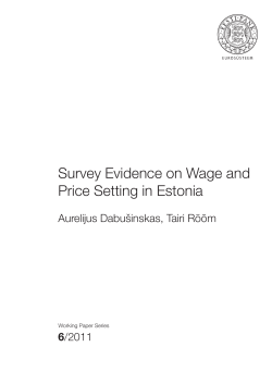 Survey Evidence on Wage and Price Setting in Estonia