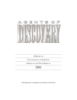 Agents of Discovery - Reporters Committee for Freedom of the Press