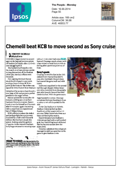 Chemelil beat KCB to move second as Sony cruise