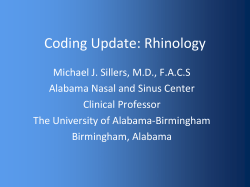 Coding Update - Southern States Rhinology Foundation