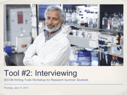 Tool #2: Interviewing