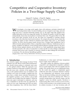 Competitive and Cooperative Inventory Policies in a Two