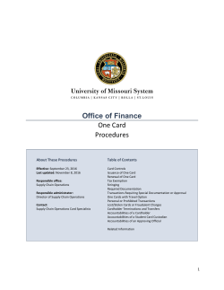 One Card Procedure - University of Missouri System