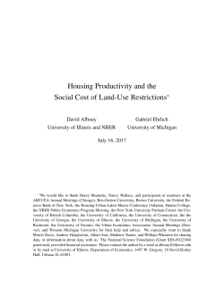 Housing Productivity and the Social Cost of Land