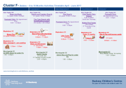 Activities Timetable 0-18 Months