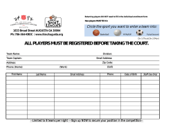 all players must be registered before taking the court.