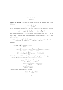 Analytic Number Theory Solutions Solution to Problem 1. We prove