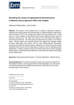Revisiting the causes of organizational discontinuance