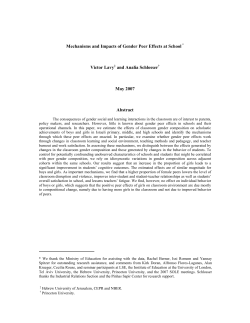 Mechanisms and Impacts of Gender Peer Effects at School
