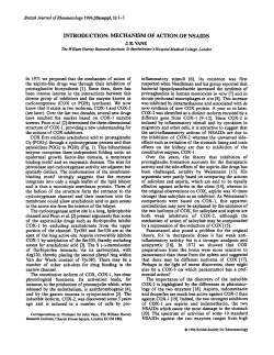 INTRODUCTION: MECHANISM OF ACTION OF NSAIDS