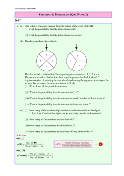 6 (a) One letter is chosen at random from the letters of the word