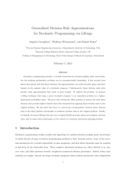 Generalized Decision Rule Approximations for Stochastic