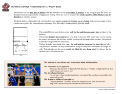 The Block-Defense Relationship for a 3-Player Block