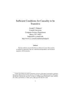 Sufficient Conditions for Causality to be Transitive