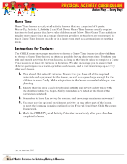 Game Time Instructions for Teachers: