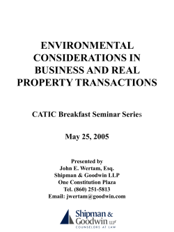 INTRODUCTION Connecticut Environmental Programs John E