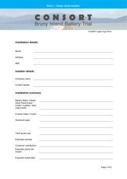 Quote - Consort &ndash; Bruny Island Battery Trial