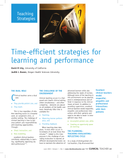 Time-efficient strategies for learning and performance