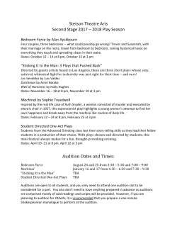 Stetson Theatre Arts Second Stage 2017 &ndash; 2018 Play Season