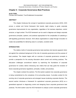 Corporate Governance: Chapter 4 - Corporate