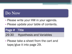 Hypothesis IV DV