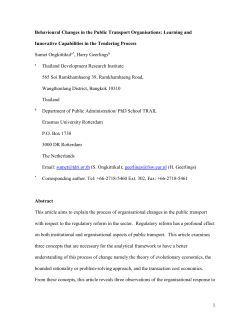 Innovation and Regulatory Reform in Public Transport: A