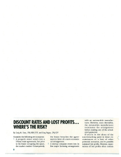 discount rates and lost profits... where`s the risk?